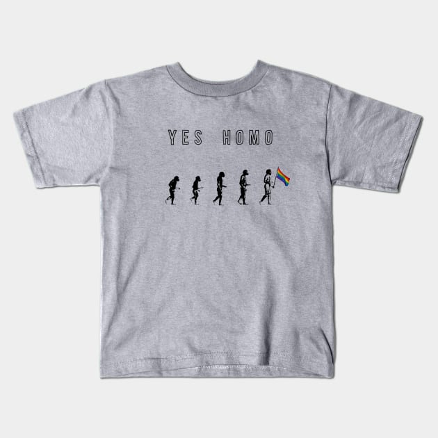 Yes Homo Kids T-Shirt by gmurphy328